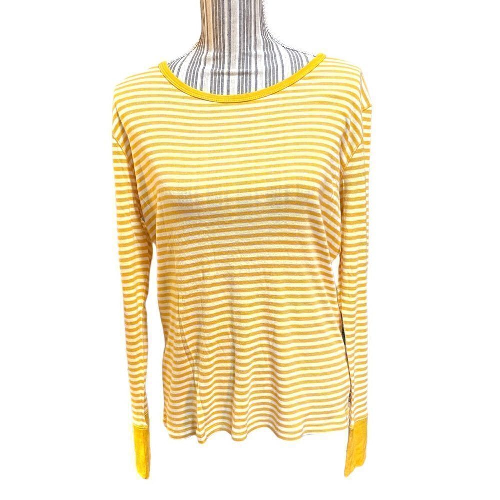 Gap Classic Yellow and White Long Sleeve Tee Size Large